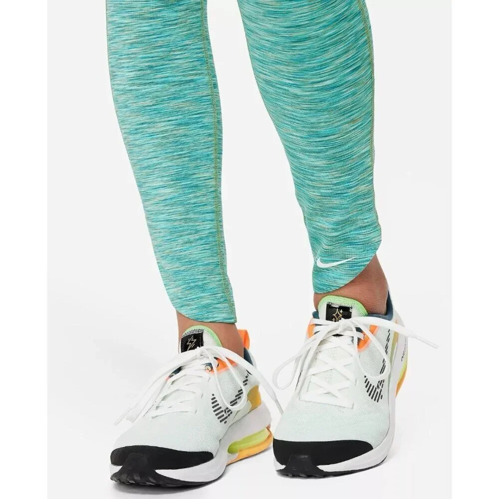 Nike Girls Kids High-Rise Training Leggings Green Sz‎ L Gym Running